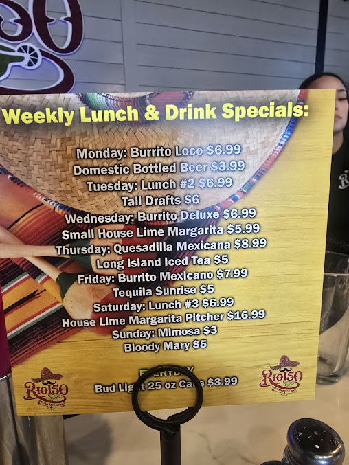 Menu Rio 150 Mexican Restaurant - Concord - 0