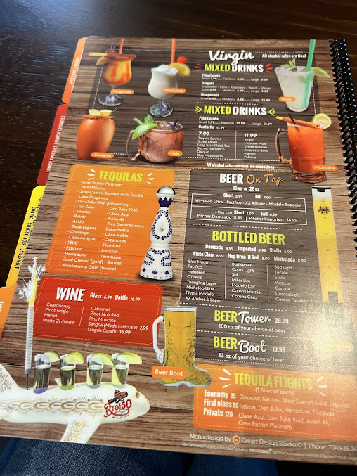 Menu Rio 150 Mexican Restaurant - Concord - 7