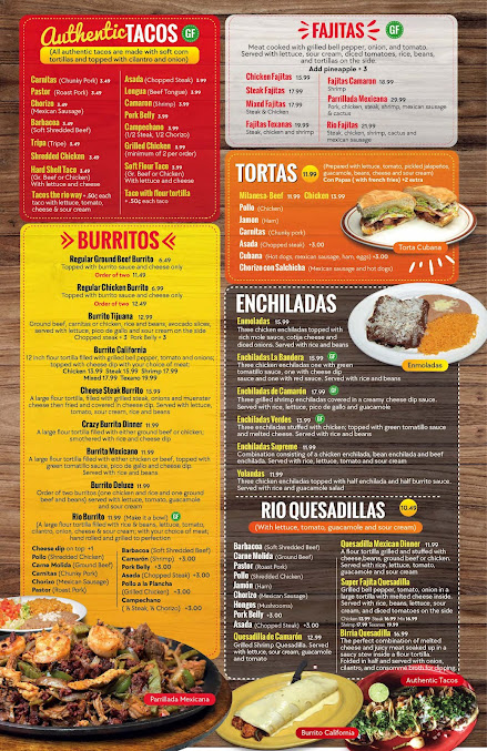 Menu Rio 150 Mexican Restaurant - Huntersville - 0