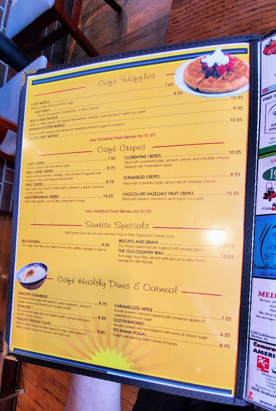 Menu Rise N Dine Breakfast Lunch Restaurant - 2