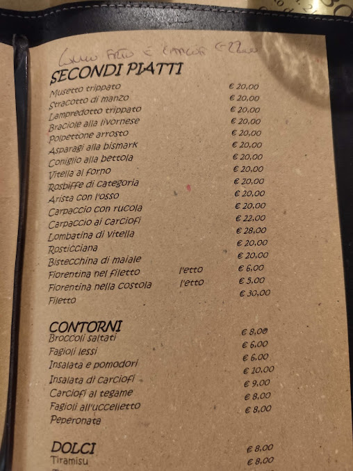 Menu Ristorante Alla Vecchia Bettola Firenze - 2