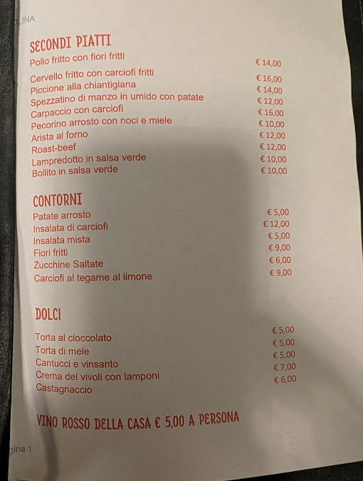 Menu Ristorante Alla Vecchia Bettola Firenze - 3