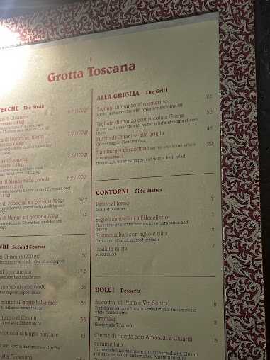 Menu Ristorante La Grotta Toscana - 0