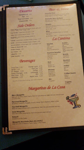 Menu Rita's Mexican Restaurant - 5