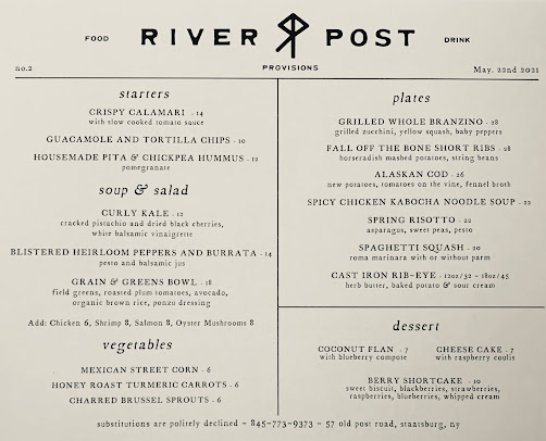 Menu River And Post - 2