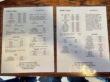 Menu Robbie T's Pizza - 2