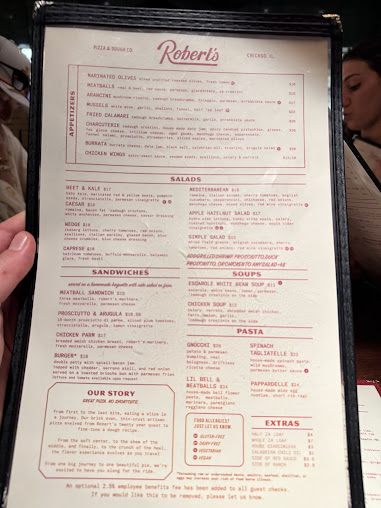 Menu Robert's Pizza And Dough Company - 7
