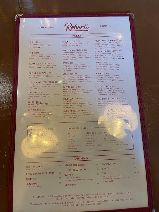 Menu Robert's Pizza And Dough Company - 9