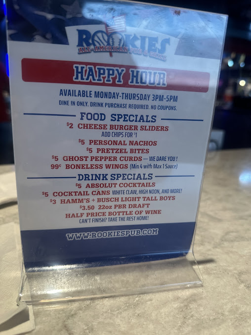 Menu Rookies Sports Bar St Charles - 2