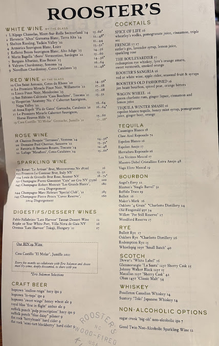 Menu Roosters Wood Fired Kitchen Southpark - 0