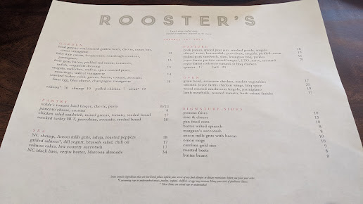 Menu Roosters Wood Fired Kitchen Southpark - 2