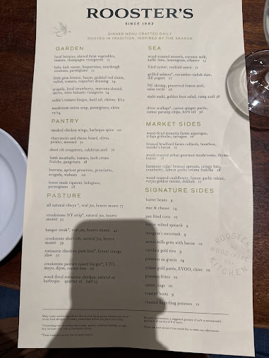 Menu Roosters Wood Fired Kitchen Southpark - 3