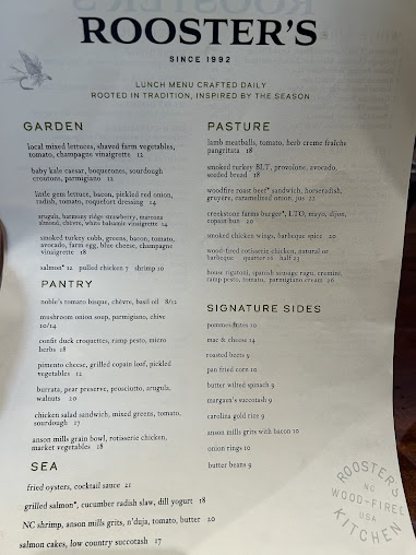 Menu Roosters Wood Fired Kitchen Southpark - 5