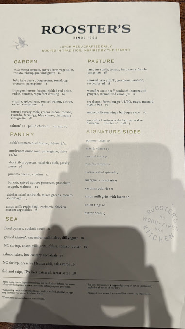 Menu Roosters Wood Fired Kitchen Southpark - 6