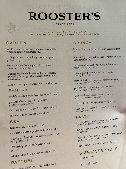 Menu Roosters Wood Fired Kitchen Southpark - 8