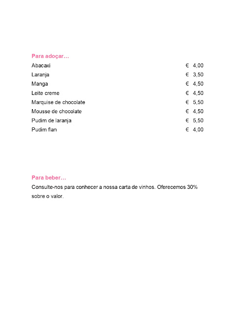 Menu Rosa Da Rua - 0