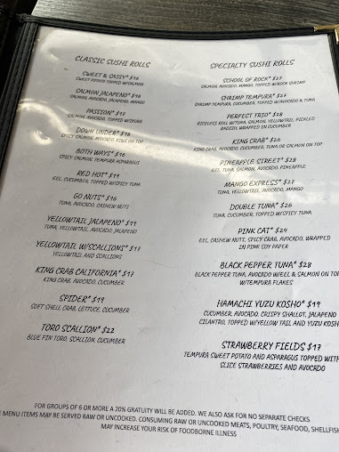 Menu Rose Ivy Steak Sushi Cocktails - 5