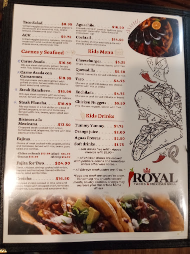 Menu Royal Tacos And Mexican Grill - 1