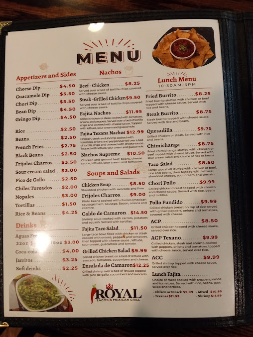 Menu Royal Tacos And Mexican Grill - 2