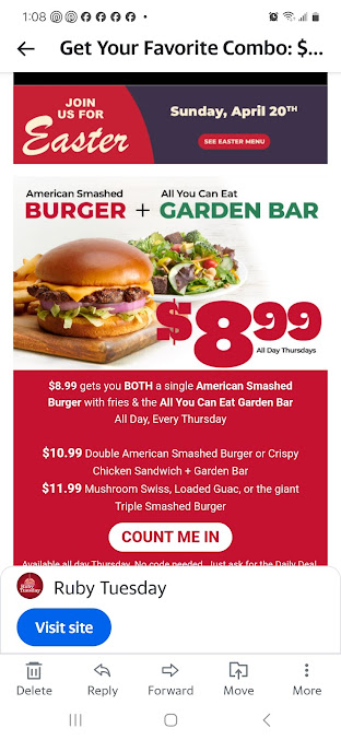 Menu Ruby Tuesday - 2