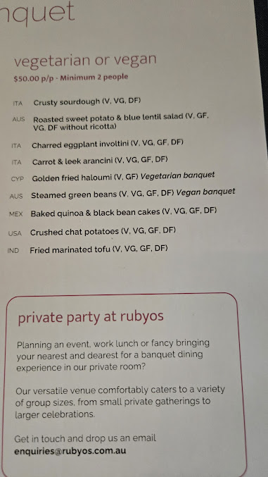 Menu Rubyos Restaurant & Bar - 0