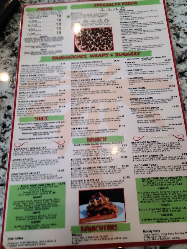 Menu Ruckus Pizza Pasta And Spirits - 3