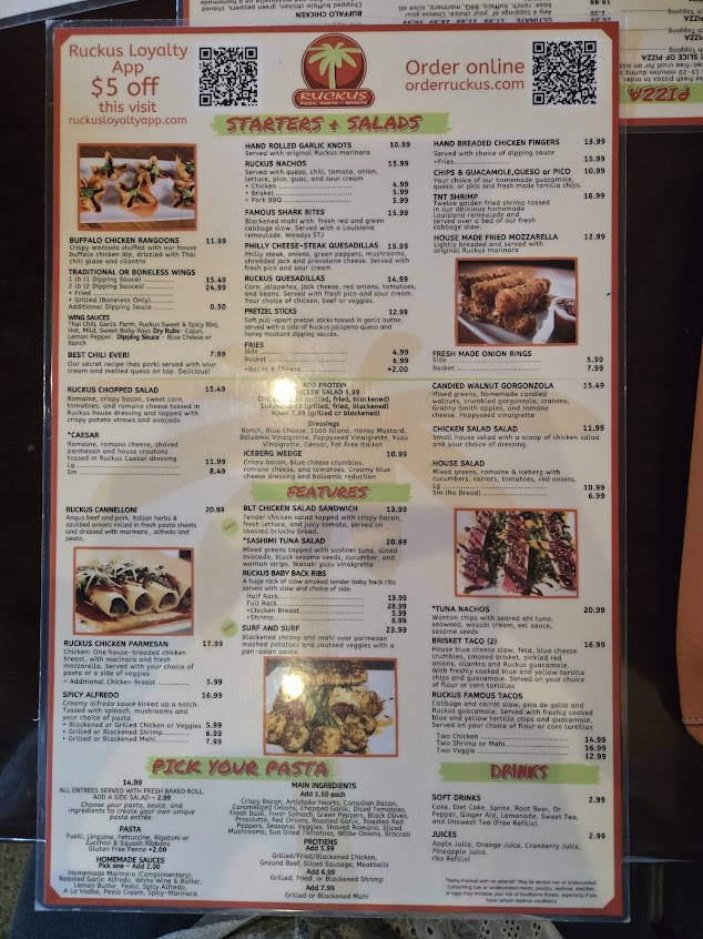 Menu Ruckus Pizza Pasta And Spirits - 6