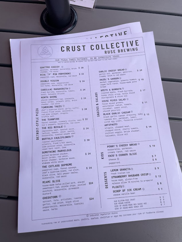 Menu Ruse Crust Collective Vancouver Waterfront - 3