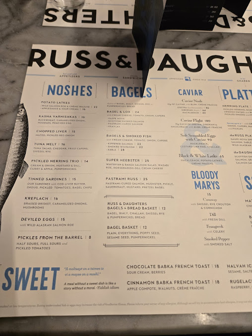 Menu Russ & Daughters Cafe - 2