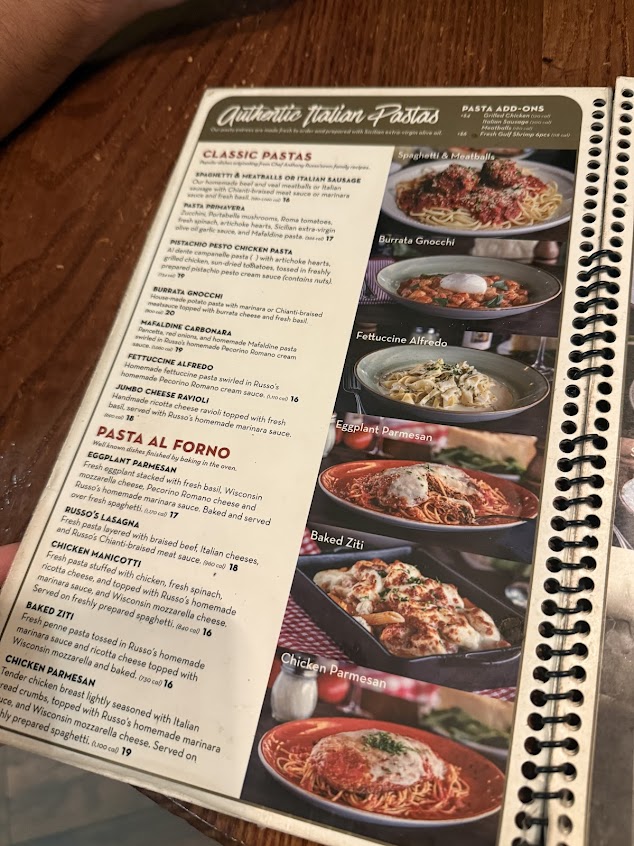 Menu Russos Ny Italian Kitchen And Pizzeria South Padre Island - 9