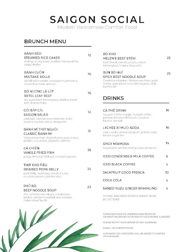 Menu Saigon Social - 5