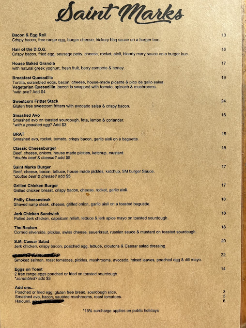 Menu Saint Marks - 1