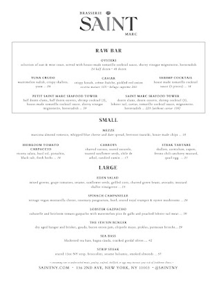 Menu Saint Restaurant Bar & Speakeasy - 1
