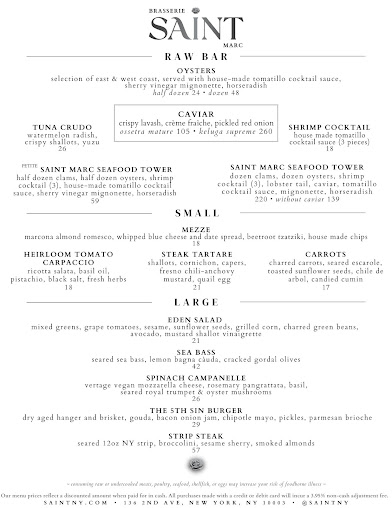 Menu Saint Restaurant Bar & Speakeasy - 3