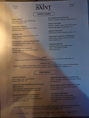Menu Saint Restaurant Bar & Speakeasy - 7