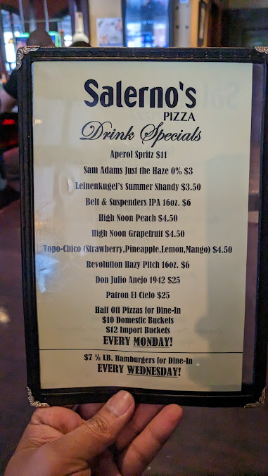 Menu Salernos Pizza Pasta Of Oak Park - 6