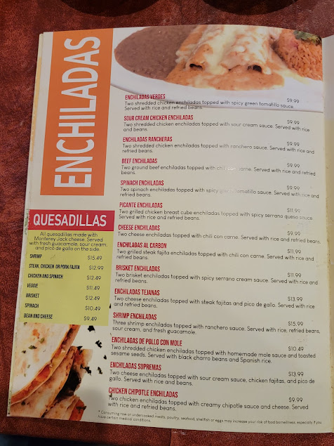 Menu Salsa Tex Mex Plano Texas - 0