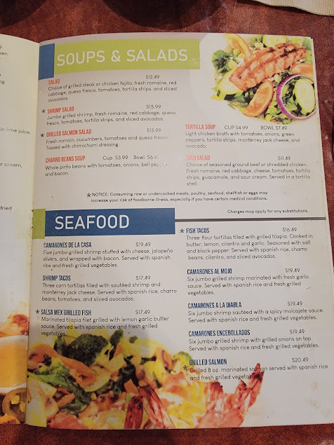 Menu Salsa Tex Mex Plano Texas - 2