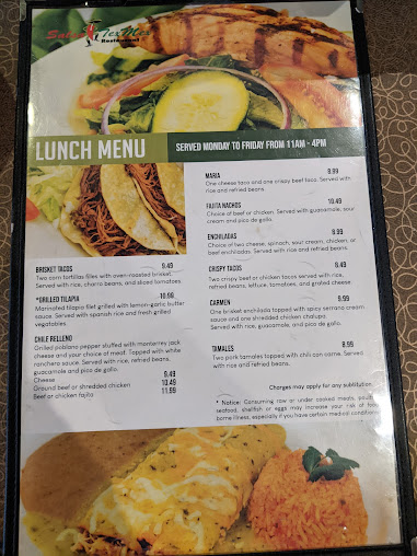 Menu Salsa Tex Mex Plano Texas - 3