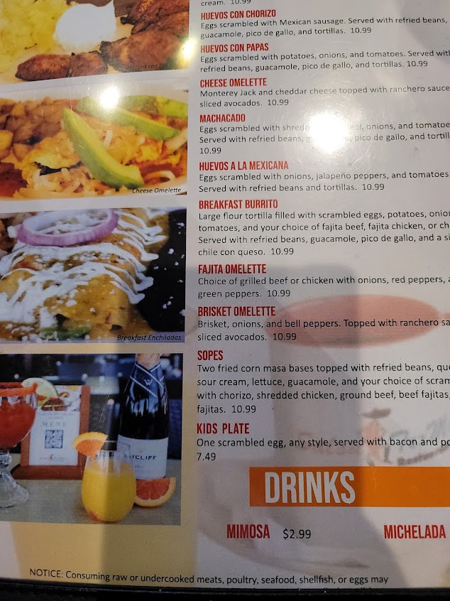 Menu Salsa Tex Mex Plano Texas - 8