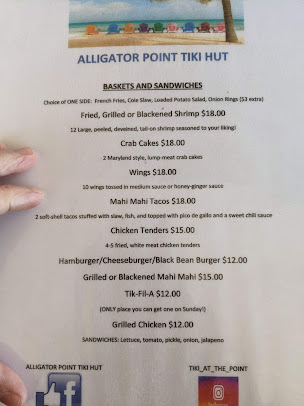 Menu Salty Pearl Alligator Point Tiki - 3