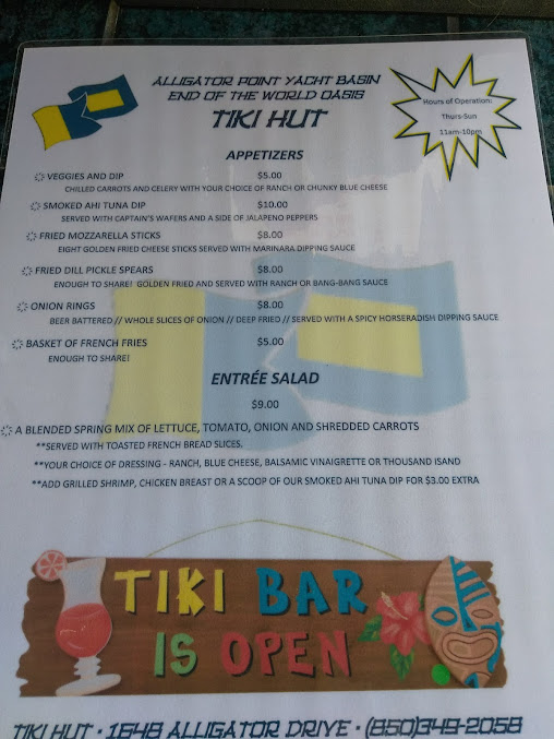 Menu Salty Pearl Alligator Point Tiki - 9