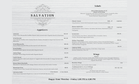 Menu Salvation Pizza Kitchen Bar Rainey St - 3