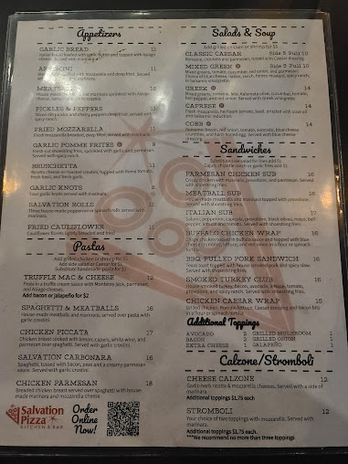 Menu Salvation Pizza Kitchen Bar Rainey St - 5