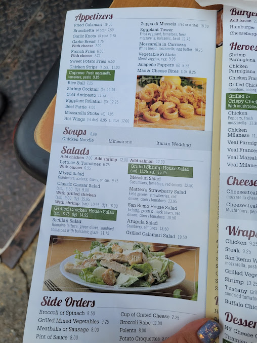 Menu San Remo Pizzeria & Restaurant - 3