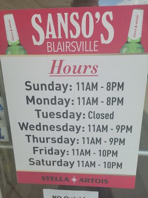 Menu Sansos Pizzeria 6 Packs Blairsville - 5