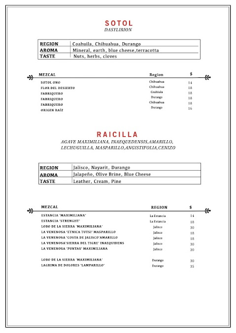 Menu Santa Catarina: Oaxacan Restaurant & Mezcal Ba - 5