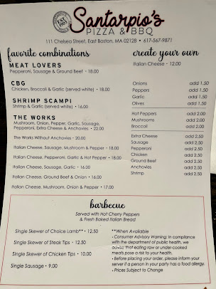 Menu Santarpio's Pizza - 0