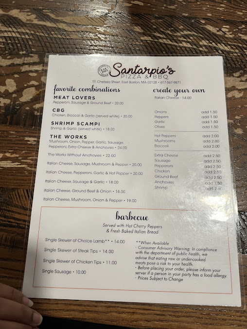 Menu Santarpio's Pizza - 5