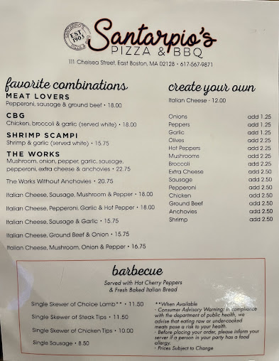 Menu Santarpio's Pizza - 8